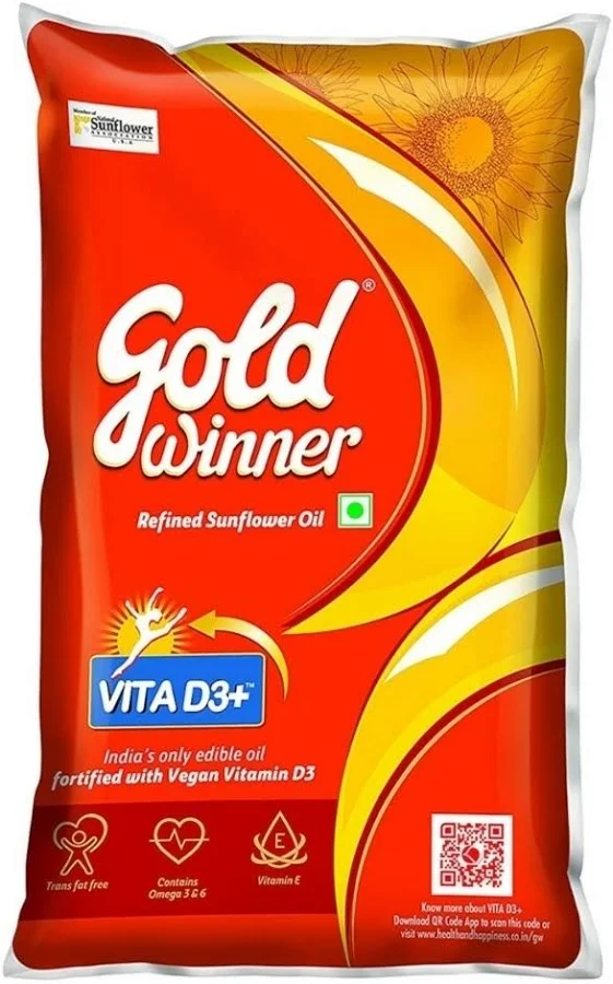 Indya Gold Winner Refined Sunflower Oil Pouch 1Ltr