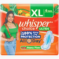Whisper Choice Ultra XL 6s Sanitary Pads for Women